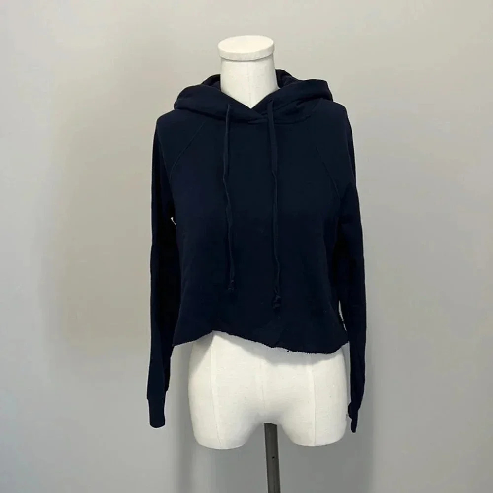 Aritzia Wilfred Free Navy Cropped Hoodie Blue Size XXS